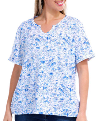 Thumbnail 2: Coral Bay Coral Bay Petite Beach Umbrella Short Sleeve Top 