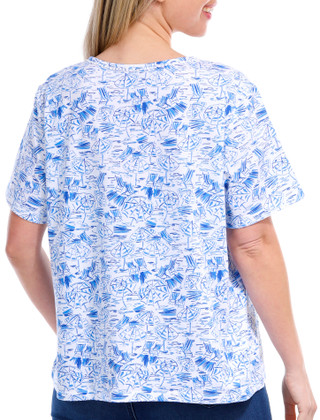 Thumbnail 3: Coral Bay Coral Bay Petite Beach Umbrella Short Sleeve Top 