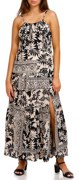 Thumbnail 3: Angie Angie Juniors Floral High Neck Maxi Dress 