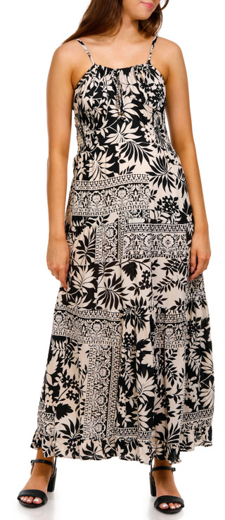 Thumbnail 1: Angie Angie Juniors Floral High Neck Maxi Dress 