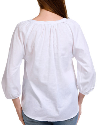 Thumbnail 2: NUCO Nuco Petite Solid Button Front 3/4 Sleeve Top 