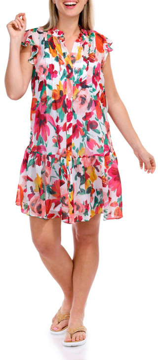 Thumbnail 3: JULIA JORDAN Julia Jordan Womens Short Sleeve Print Chiffon Mini Dress 