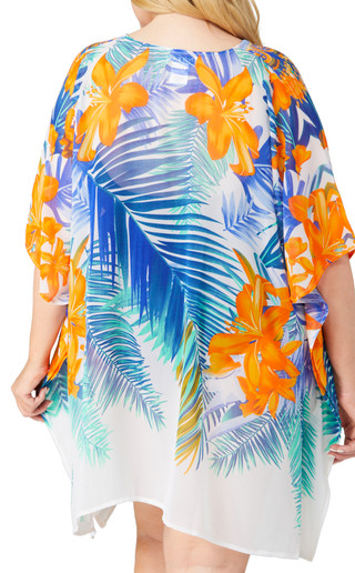 Thumbnail 2: In Gear In Gear Plus Tropical Print Short Sleeve Kaftan 