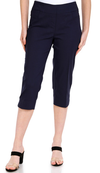 Thumbnail 1: ZAC AND RACHEL Zac & Rachel Petite Mid Rise Wide Crop Pull On Pants 