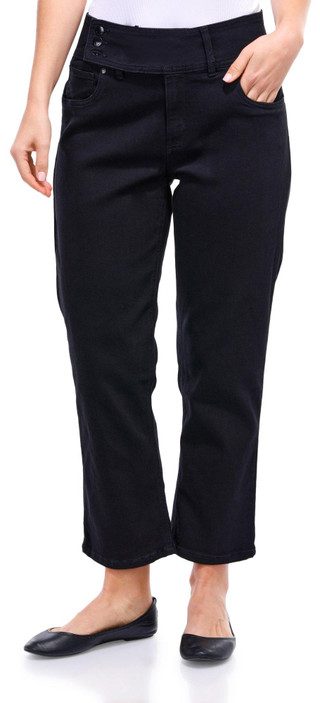 Thumbnail 1: T. Tahari T. Tahari Petite Tripple Button Slim Straight Leg Jeans 