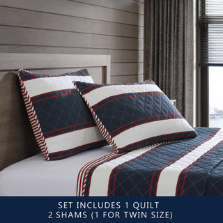 Thumbnail 25: Nautica Nautica Wesley Reversible Quilt & Sham Set 