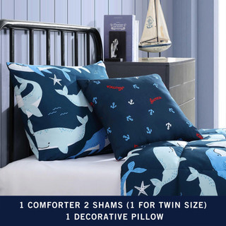 Thumbnail 29: Nautica Nautica Kids Finnian Whales Comforter Sham Set 