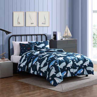 Thumbnail 4: Nautica Nautica Kids Finnian Whales Comforter Sham Set 