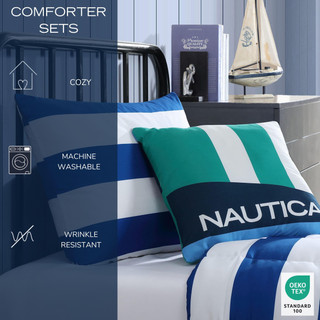 Thumbnail 19: Nautica Nautica Kids Cru Stripe Comforter Sham Set 