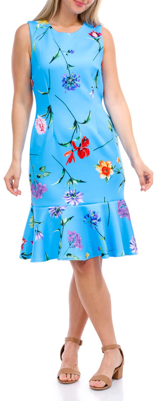 Thumbnail 2: Donna Ricco Donna Ricco Womens Sleeveless Print Scuba Flare Dress 