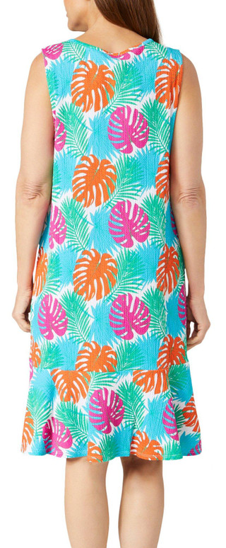 Thumbnail 2: Kaktus Kaktus Womens Sleeveless Textured Knit Flare Dress 