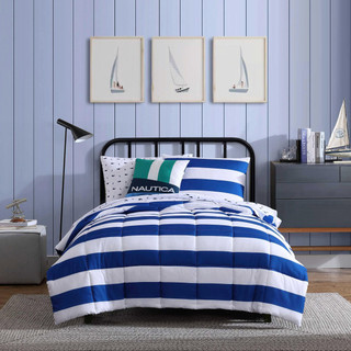 Thumbnail 1: Nautica Nautica Kids 3-Piece Huck Stripe Comforter & Sham Set 