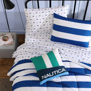 Thumbnail 12: Nautica Nautica Kids 3-Piece Huck Stripe Comforter & Sham Set 