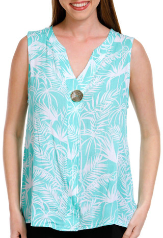 Thumbnail 1: Coral Bay Coral Bay Petite Button Front Detail Printed Top 