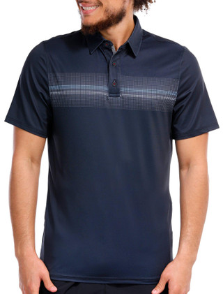 Thumbnail 1: FLAG AND ANTHEM Men's Short Sleeve Peoria Ombre Stripe Performance Polo 