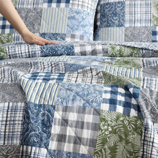 Thumbnail 41: Eddie Bauer Eddie Bauer Cozy Plaid Patchwork Quilt & Sham Set 