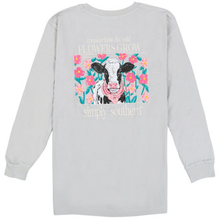 Thumbnail 1: SIMPLY SOUTHERN Simply Southern Big Girls Long Sleeve Floral Cow Top 
