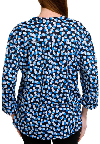 Thumbnail 2: Juniper + Lime Juniper + Lime Petite Pleated Print 3/4 Sleeve Top 