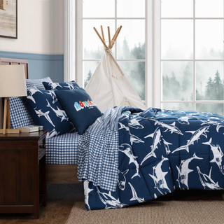 Thumbnail 9: Eddie Bauer Eddie Bauer Kids Vinny And Shark Friends Comforter Sham Set 