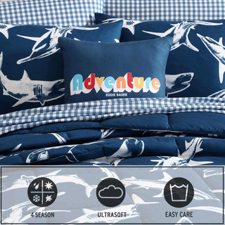 Thumbnail 31: Eddie Bauer Eddie Bauer Kids Vinny And Shark Friends Comforter Sham Set 