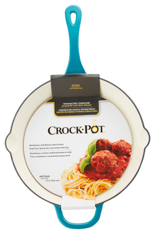 Thumbnail 3: Crock-Pot Crockpot 12 in Artisan Enameled Cast Iron Skillet 