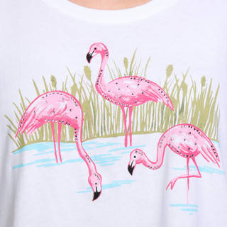 Thumbnail 3: Coral Bay Coral Bay Womens Embellished Flamingo Short Sleeve Top 
