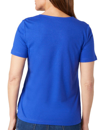 Thumbnail 2: Coral Bay Coral Bay Womens Split Neck Spring Bubble Top 