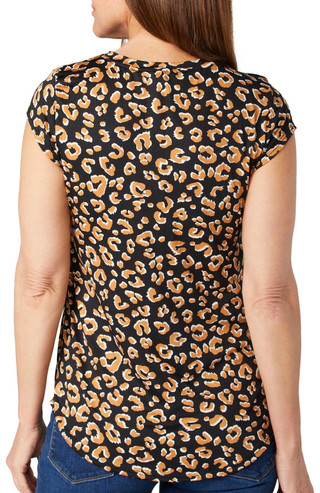 Thumbnail 2: Blue Sol Blue Sol Womens Leopard Print Cap Sleeve Top 