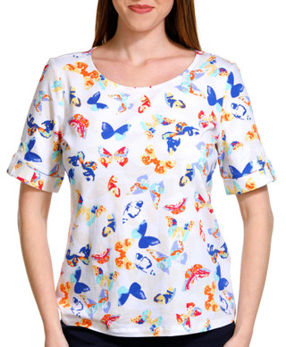 Thumbnail 1: Coral Bay Coral Bay Womens Short Sleeve Butterfly Tee 