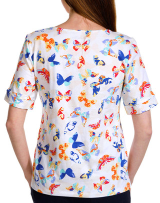 Thumbnail 2: Coral Bay Coral Bay Womens Short Sleeve Butterfly Tee 