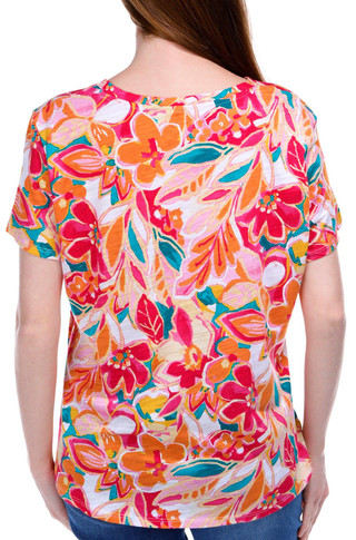 Thumbnail 3: Blue Sol Blue Sol Womens Short Sleeve Belize Floral Luxey Scoop Top 