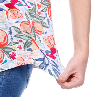 Thumbnail 2: Blue Sol Blue Sol Womens Short Sleeve Citrus Print Luxey V-Neck Top 