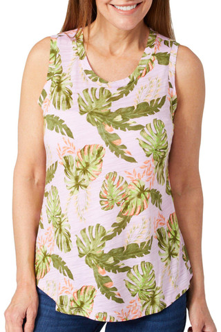 Thumbnail 1: Blue Sol Blue Sol Womens Luxey Baja Tropical Print Scoop Tank Top 