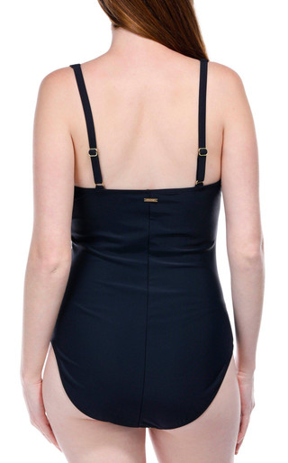 Thumbnail 3: NINE WEST Nine West Womens Shirred Deco One Piece Swimsuit 