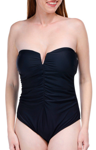 Thumbnail 2: NINE WEST Nine West Womens Ruched One Piece Swimsuit 