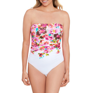 Thumbnail 2: Paradise Bay Paradise Bay Womens Floral Bandeau One Piece Swimsuit 