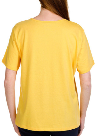 Thumbnail 2: Coral Bay Coral Bay Womens Short Sleeve Embroidered Beach Top 