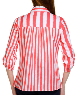 Thumbnail 2: NUCO Nuco Womens 3/4 Sleeve Striped Button Down Top 
