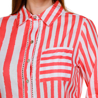 Thumbnail 3: NUCO Nuco Womens 3/4 Sleeve Striped Button Down Top 