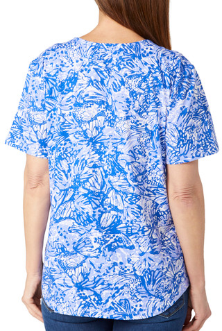 Thumbnail 2: Coral Bay Coral Bay Womens Print Crisscross Short Sleeve Top 