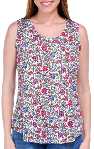 Thumbnail 1: Blue Sol Blue Sol Womens Luxey Summer Vines Print Scoop Tank Top 