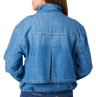 Thumbnail 2: Democracy Democracy Womens Long Sleeve Zipped Denim Bomber Jacket 