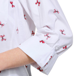Thumbnail 3: Coral Bay Coral Bay Womens Bow Print Button Down 3/4 Sleeve Top 