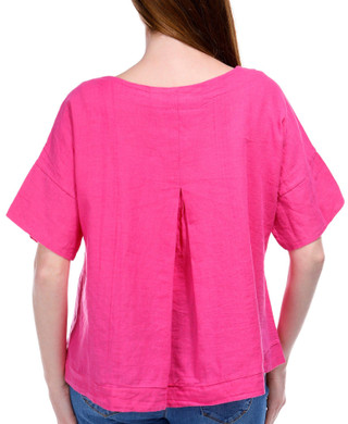 Thumbnail 3: Kaktus Kaktus Womens Short Sleeve Back Vented Solid Top 