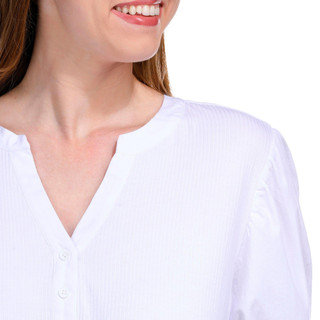 Thumbnail 4: Blue Sol Blue Sol Womens Poplin Puff Sleeve Henley Top 