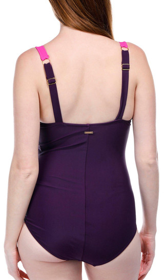 Thumbnail 3: NINE WEST Nine West Womens Ruched Dip Dye One Piece Swimsuit 