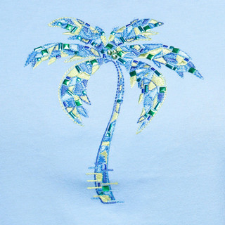 Thumbnail 4: Coral Bay Coral Bay Womens Short Sleeve Mosaic Palm Tree Top 