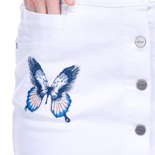 Thumbnail 2: DKNY DKNY Womens Butterfly Embroidered Button Skirt 