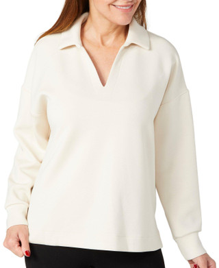 Thumbnail 1: T. Tahari T. Tahari Womens Long Sleeve Athletic Scuba Polo Top 