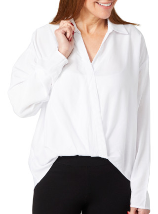 Thumbnail 1: RACHEL ROY Rachel Roy Womens Long Sleeve Surplice High Low Hem Top 
